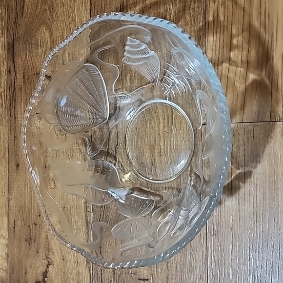 Seaside clear glass punch bowl serving bowl - Picture 3 of 4